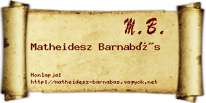 Matheidesz Barnabás névjegykártya