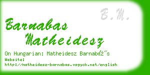 barnabas matheidesz business card